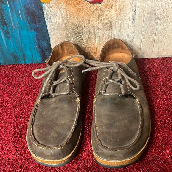 Olukai Ohana Lace-Up Nubuck Leather Shoes Brown Casual Mens Size 9 - Picture 1 of 15